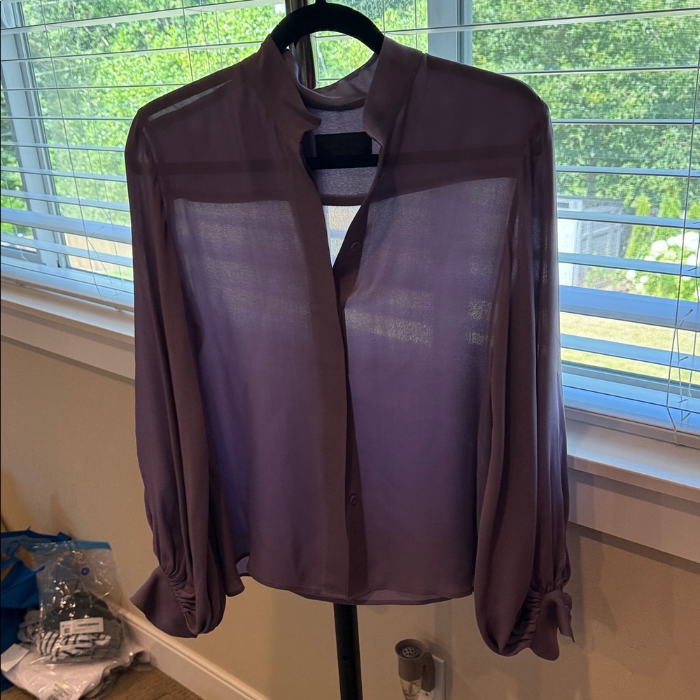 Nili Lotan Lavender Silk Blouse